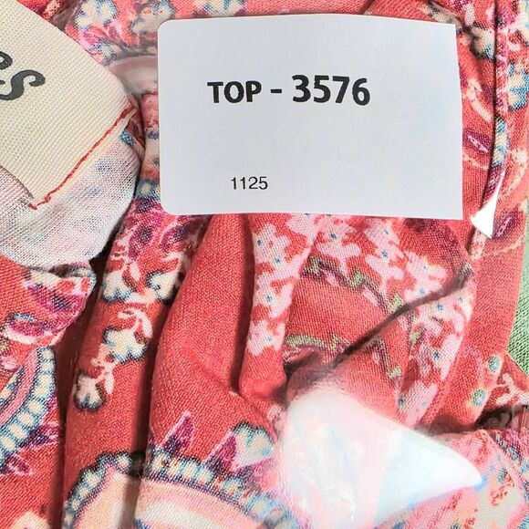 Haptics Coral Paisley Lace Shoulder Tank Top L - Picture 8 of 8